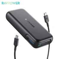 ravpower power bank 10000mah portable battery charger with 20w pd fast charging powerbank 2 ports powerbank for iphone 12 xiaomi