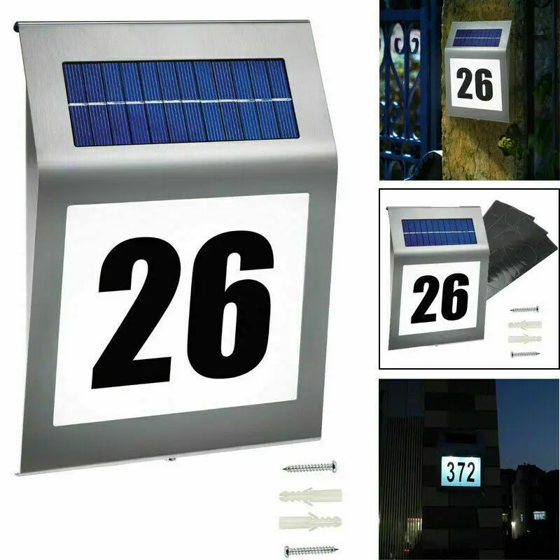 Solar House Number Plaque Light with 200LM Motion Sensor LED Lights Address for Home Garden Door Lamp Lighting | Лампы и освещение