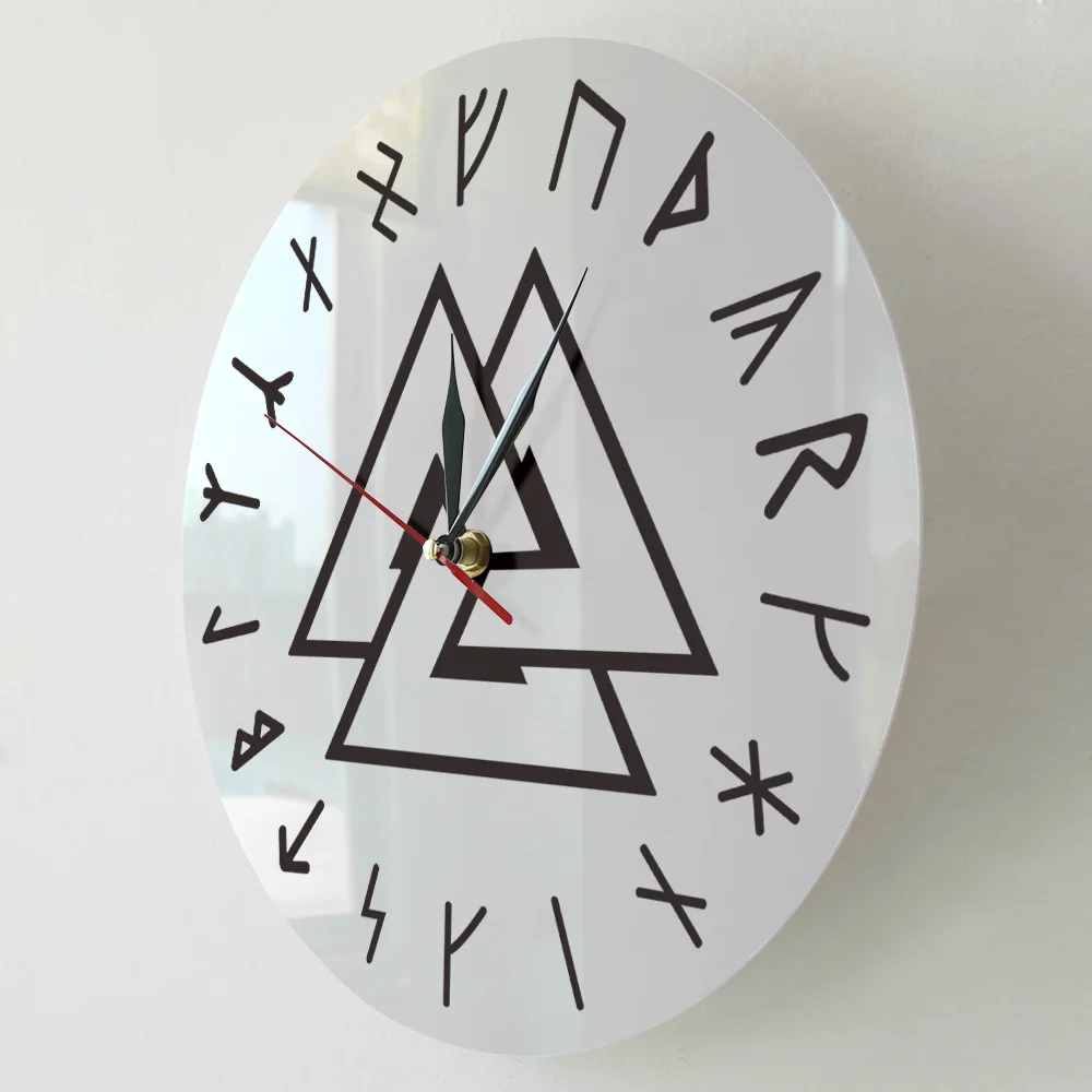Настенные часы Valknut Odin символ викингов руны современные настенные викинги компас