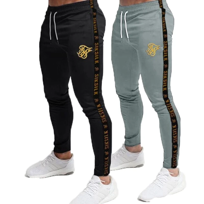 

Mens Joggers Sweatpants Sik Silk Fitness Elastic Trousers Hip Hop Skinny Tracksuit Siksilk Pant Men Casual Silk Silk Track Pants