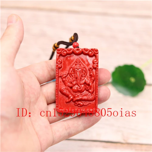 Ожерелье с подвеской в виде слона и Бога китайская природная Красная планета