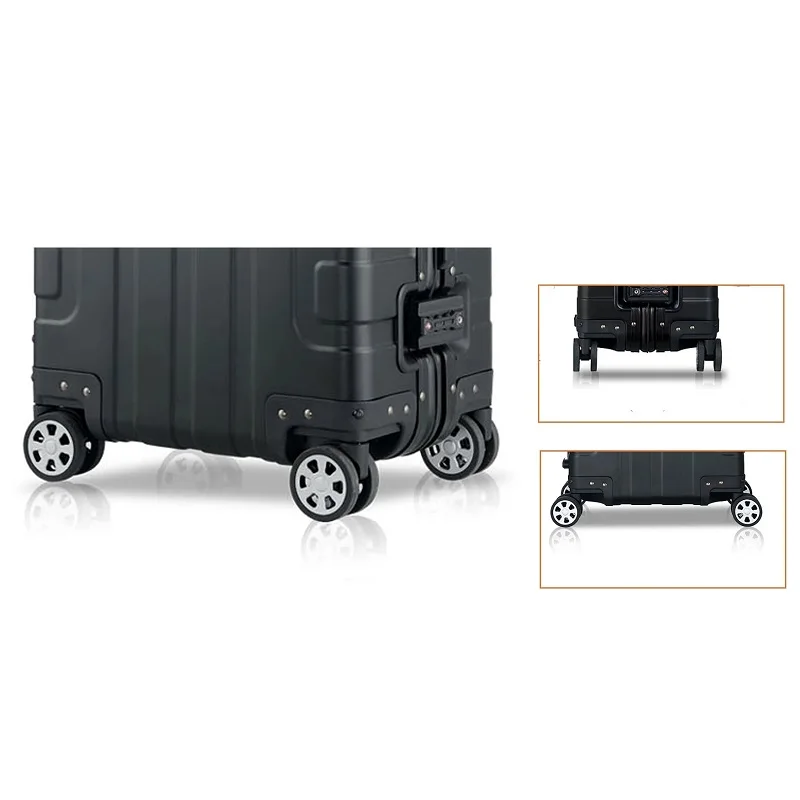 100% Aluminum Luggage 20/24 Inch Large Capacity Hard Shell Roller Trolley case Men And Women Fashion Travel Suitcase Carry On |