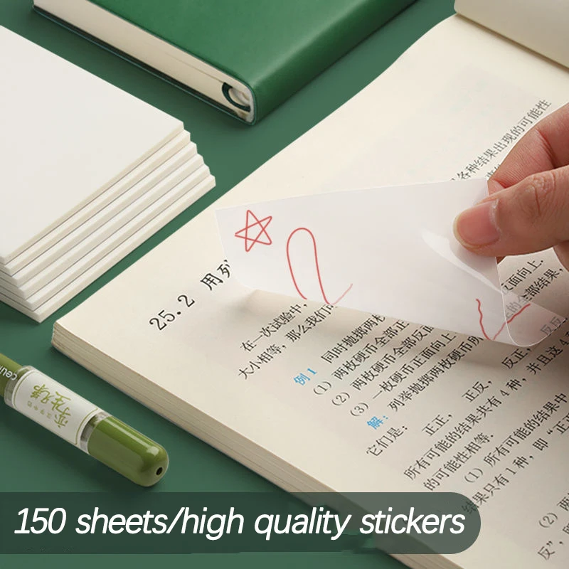 

50/500 Sheets of Waterproof Transparent Sticky Sticky Notes Learning Office Note Stickers Student Office Cultural Stationery
