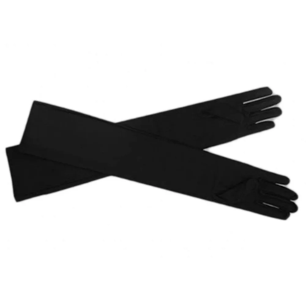 Сексуальные женские одноцветные длинные хлопковые перчатки для ночного клуба