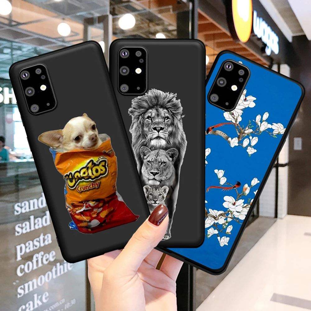 

New Cartoon Cute Flower Butterfly Dog for Samsung Galaxy S7 Edge S8 S9 S10e S20 S21 Note 8 9 10 20 Ultra Plus Phone Case Etui