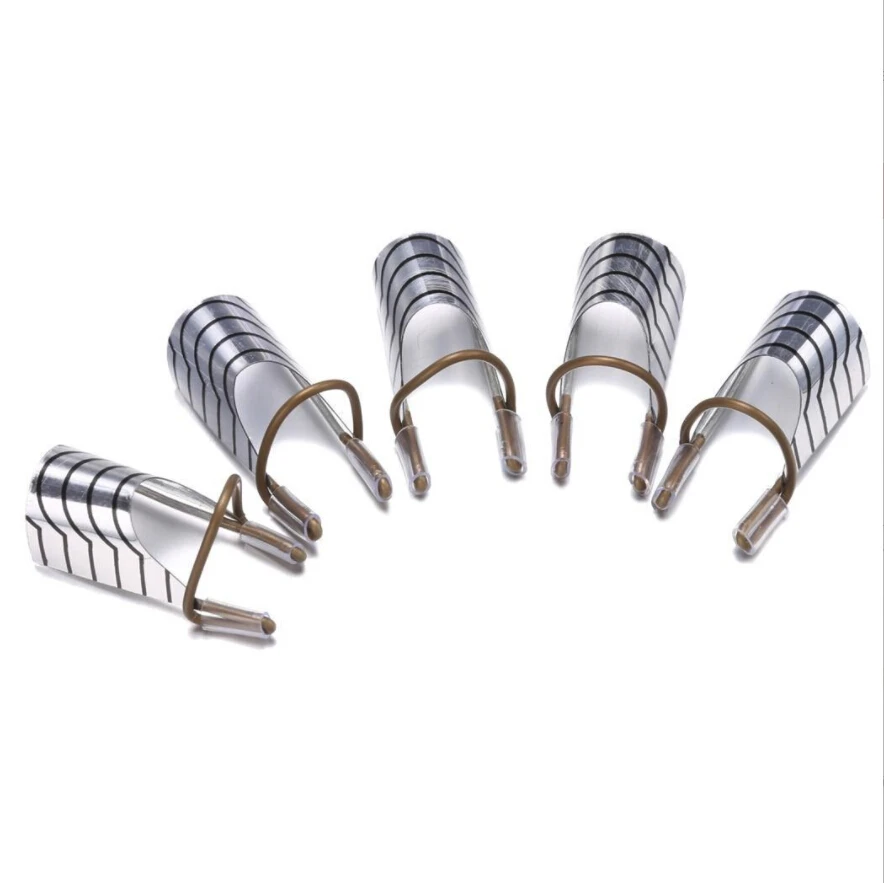 5pcs/set silver Aluminum Reusable Nail Extension finger Care Form Guide crystal Extended Light therapy armor tool | Красота и