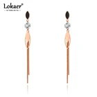 Lokaer оригинальный дизайн богемные листья кисточки серьги из нержавеющей стали модные пляжные вечерние серьги ювелирные изделия для женщин девушек E20113