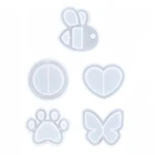 5 стилей смолы шейкер формы комплект пчела круглой формы в форме сердца кошки из мф Щенячий патруль бабочка эпоксидной смолы и сверкающим узором сыпучего песка силиконовый брелок-подвеска комплект пресс-форм