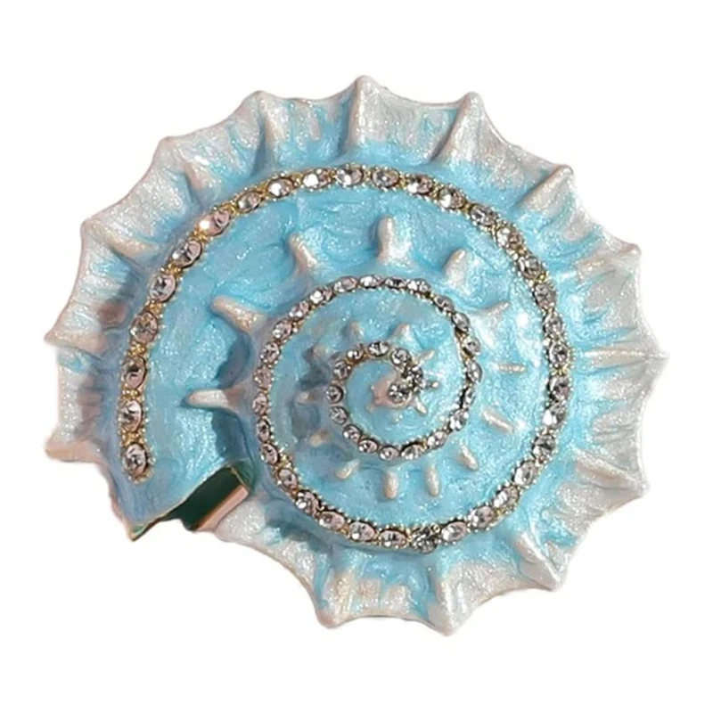 

Blue Conch Shell Jewelry Box Creative Trinket Box Collectible Ring Jewelry Holder Storage Container Keepsake Gift Home Decors