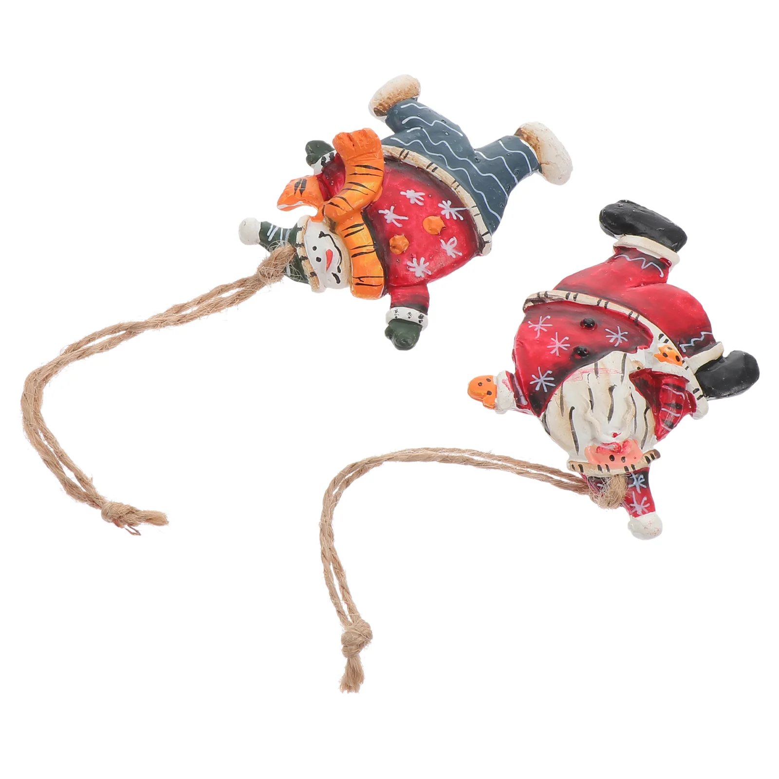 

2Pcs Lovely Snowman Pendants Decorative Santa Pendants Versatile Santa Decors