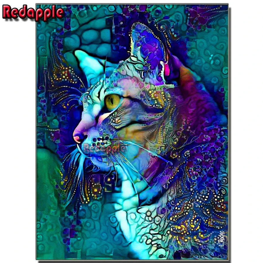 

Colored cat pet Head DIY diamond painting Cross Stitch diamond full mosaic diamond embroidery 100% Square round Drill Animal Art