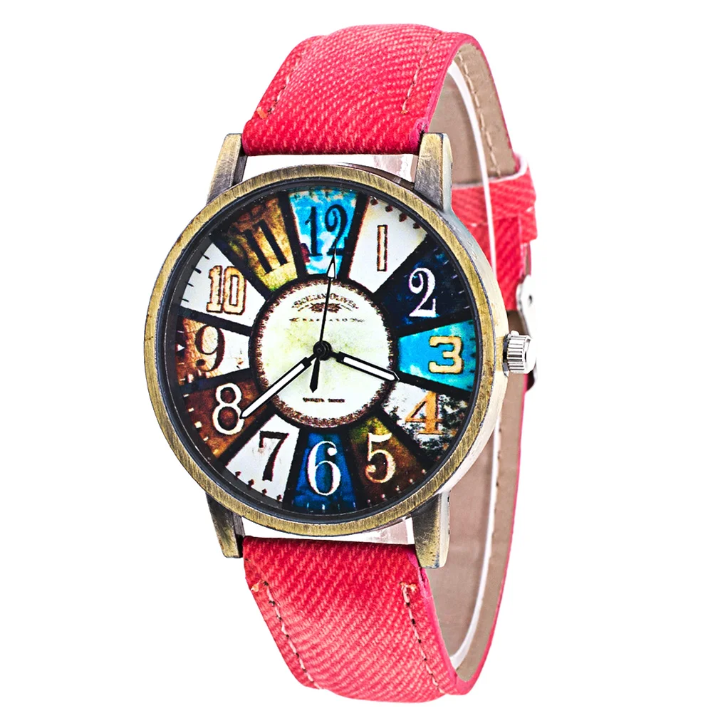 Женские Модные кварцевые часы из искусственной кожи с ремешком винтажные