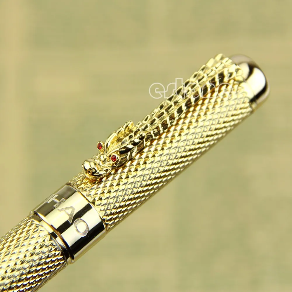 Изысканная золотистая шариковая ручка Jinhao 1200 в виде дракона | Канцтовары для