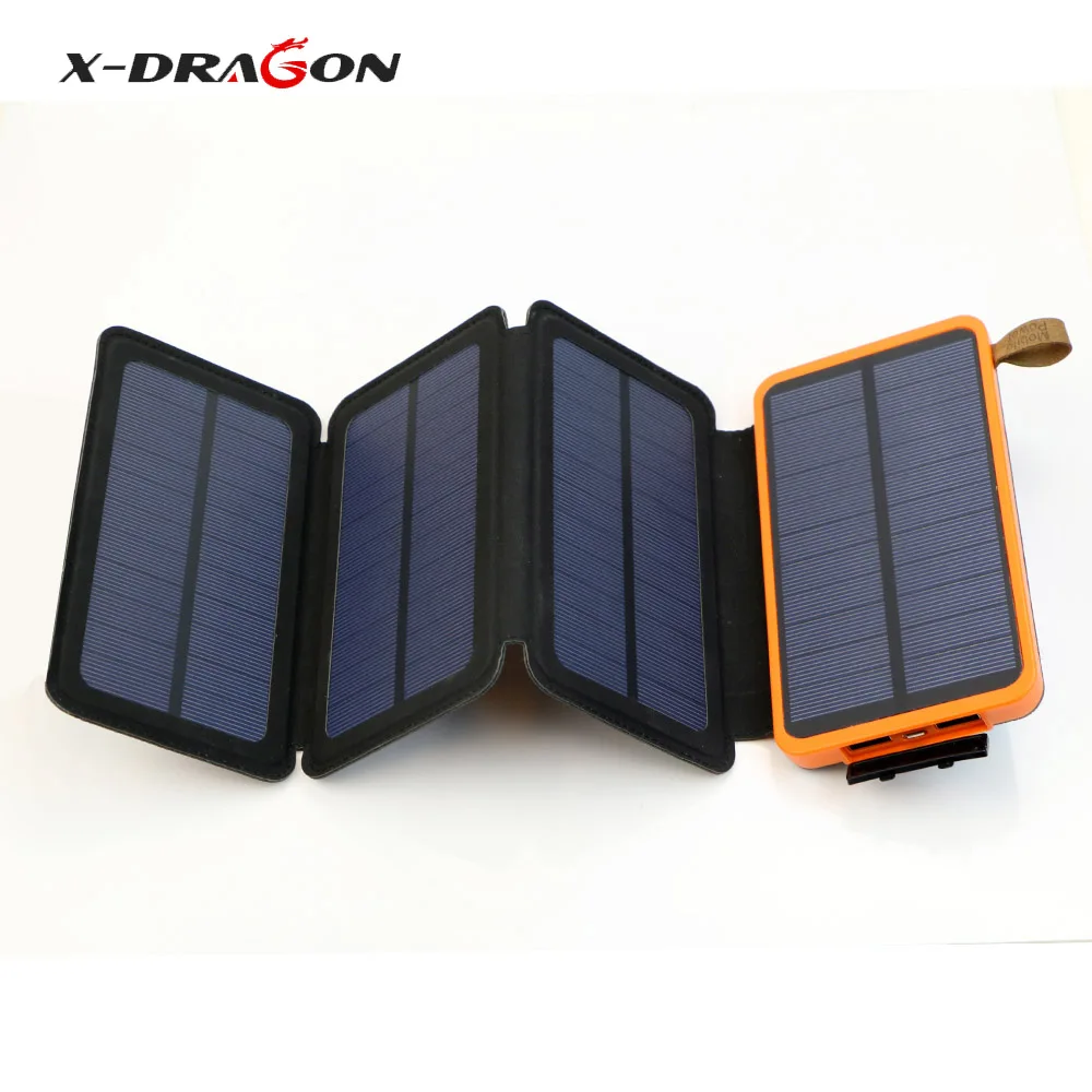 X DRAGON внешний аккумулятор на солнечной батарее 10000 мАч для iPhone Samsung xiaomi|charger solar|micro