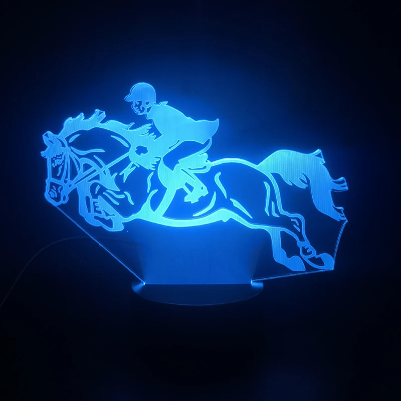 Скачки спортивные 3D лампа яркие базовые Батарея приведенный в действие Цвет