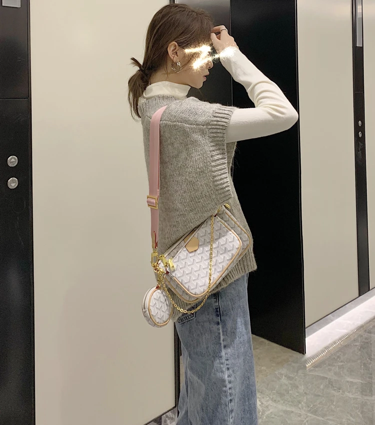 Роскошная брендовая Дизайнерская Женская посылка три в одном сумки через плечо