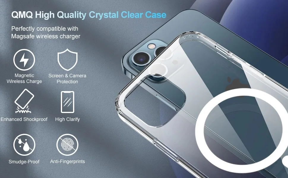 

Transparent Shockproof Case For IPhone 11 11pro max IPhone 12Mini 12 Pro Max Built-in Magnetic Circle Soft Magsafe Phone Cover
