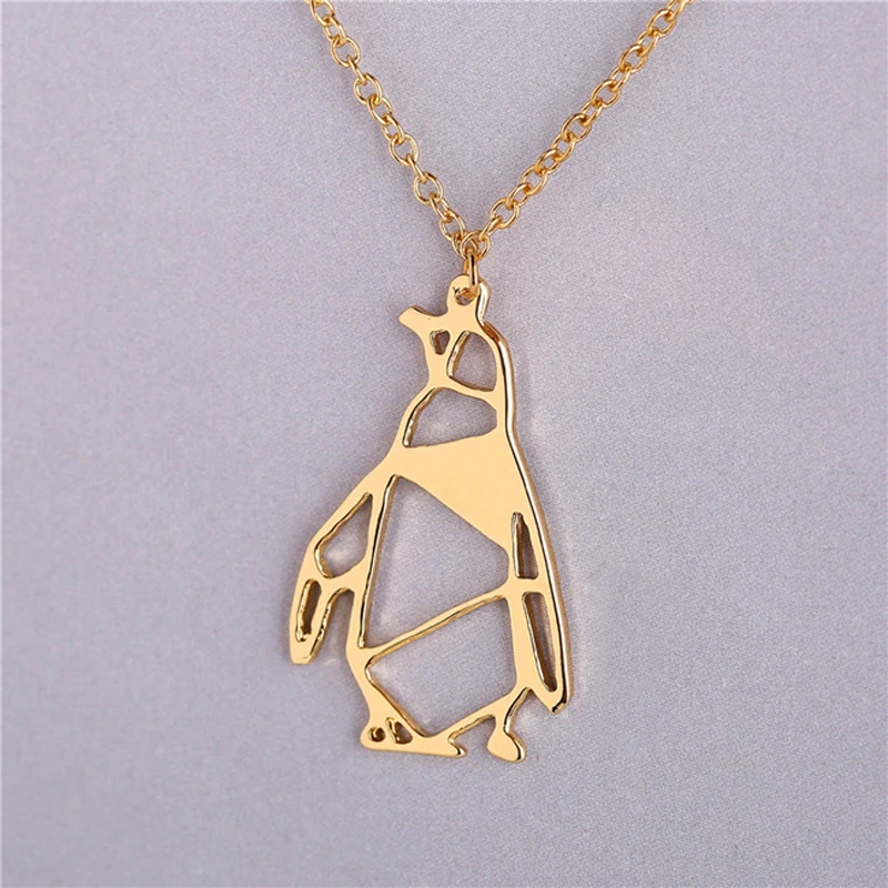 Популярные женские туфли с милым рисунком в виде птичек-оригами Пингвин ожерелье