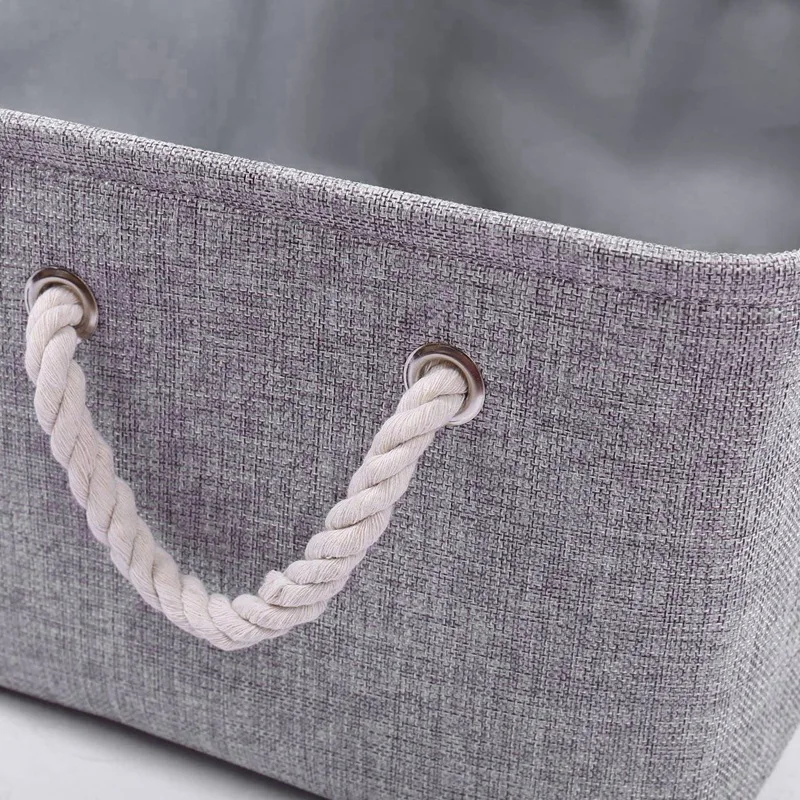 

3 Pcs Grey Storage Basket Rectangular Storage Bins Baskets Linen Storage Organizing Basket for Empty Gifts Basket Storage for Nu