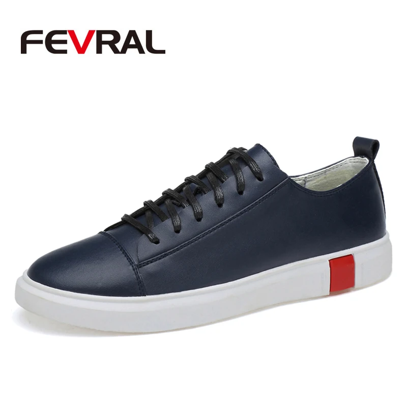 01 Blue FEVRAL/Новинка; сезон весна-осень; Мужская обувь; дышащая мужская повседневная обувь; Модная низкая Обувь На Шнуровке; обувь на плоской подошве; zapatillas hombre; размера плюс 38-46 - Цвет: 01 Blue