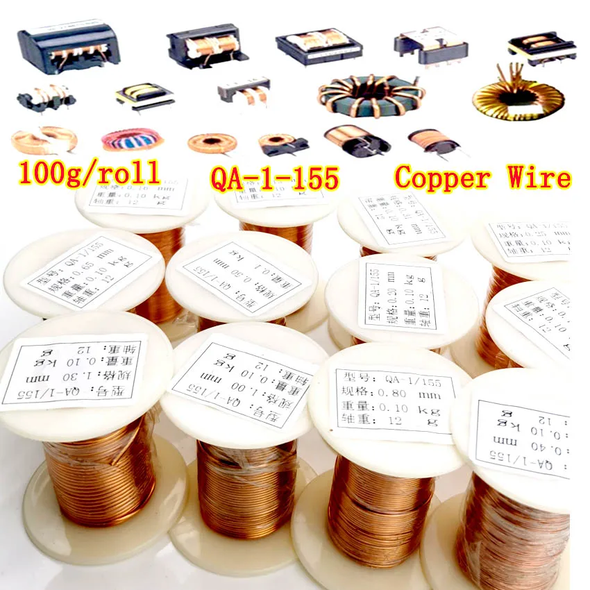 

0.12mm 0.25mm 0.5mm 1mm 1.25mm Copper Wire Magnet Wire Enameled Copper Winding Wire Coil Copper Wire Winding Wire Weight 100g