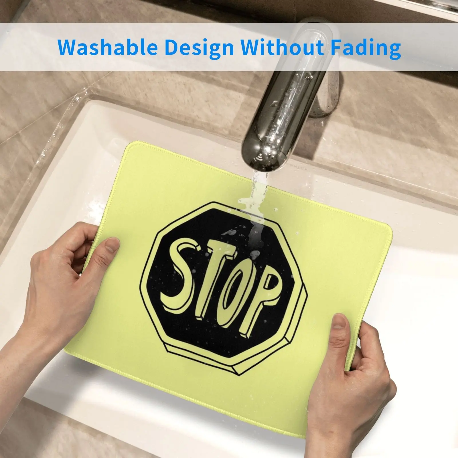 

Stop Sign-Minimalist ( Yellow ) Mouse Pad DIY Print Stop Sign Stop Sign Black White Minimalist