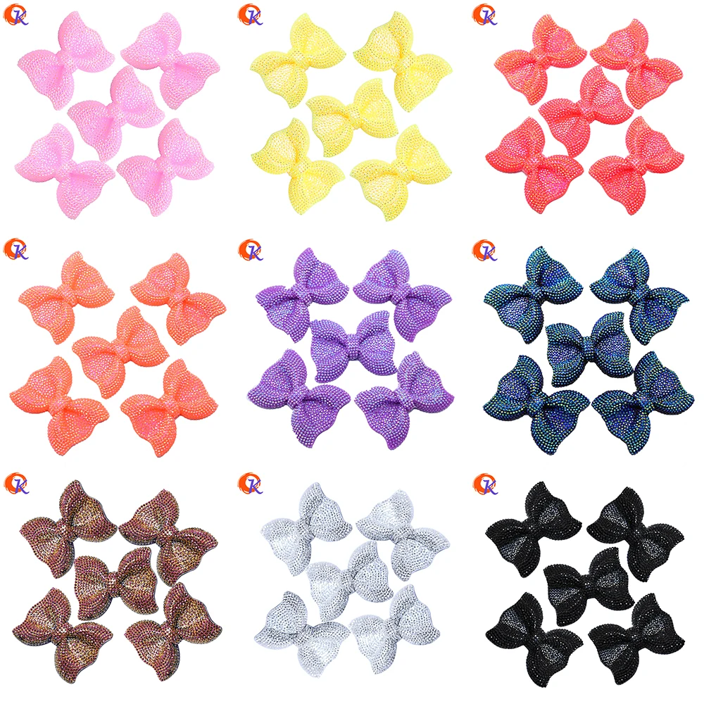 

Cordial Design 53x40MM 40Pcs Random Mix Colors Resin Rhinestone Bows Accessories For Hand Made Jewelry Making Necklace Bows