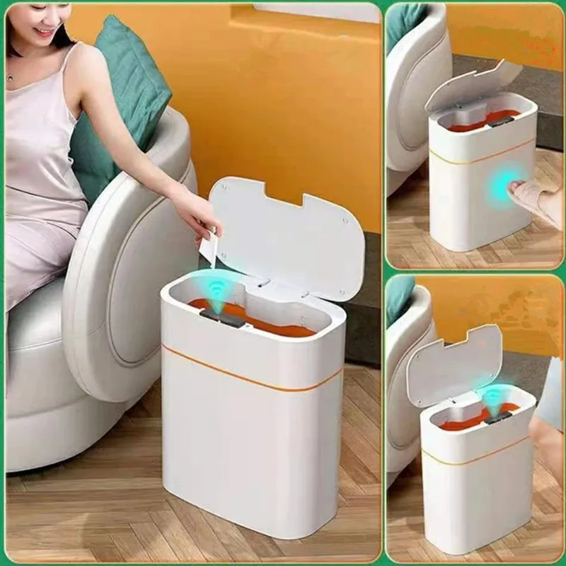 Умная мусорная корзина 13-16 л с датчиком и USB-зарядкой | Дом сад