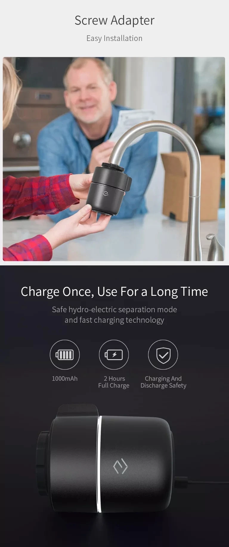 Xiaomi Ecomo Smart APP мониторинг очиститель воды кран кухонный очиститель воды инструмент Электрический водопроводный кран канализационный фильтр