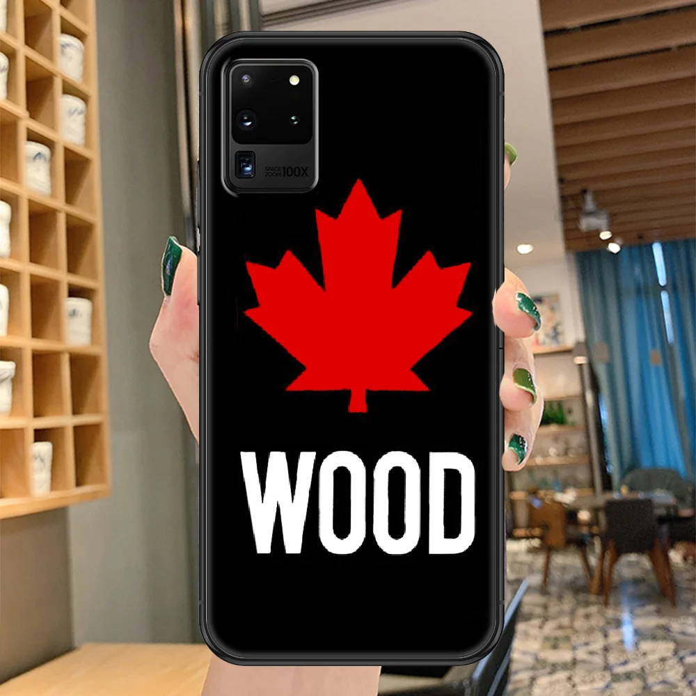 

Italy Brand DSQ2 Maple leaf Phone case For Samsung Galaxy Note 4 8 9 10 20 S8 S9 S10 S10E S20 Plus UITRA Ultra black soft shell