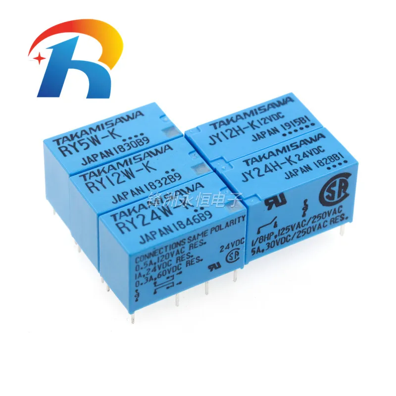 5 шт./лот 100% оригинальный новый TAKAMISAWA RY5W K 5VDC RY12W 12VDC RY24W 24VDC 8PIN 1A Сигнальное реле JY12H