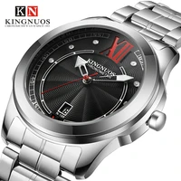 kingnuos 2020 fashionable mens leisure roman digital steel band waterproof watch calendar with diamond belt watch