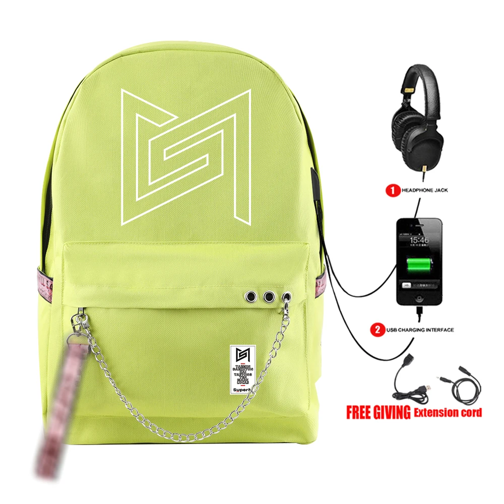 SuperM рюкзак KPOP крутой логотип команды стильный с подвесным орнаментом с USB молнией модный рюкзак для путешествий