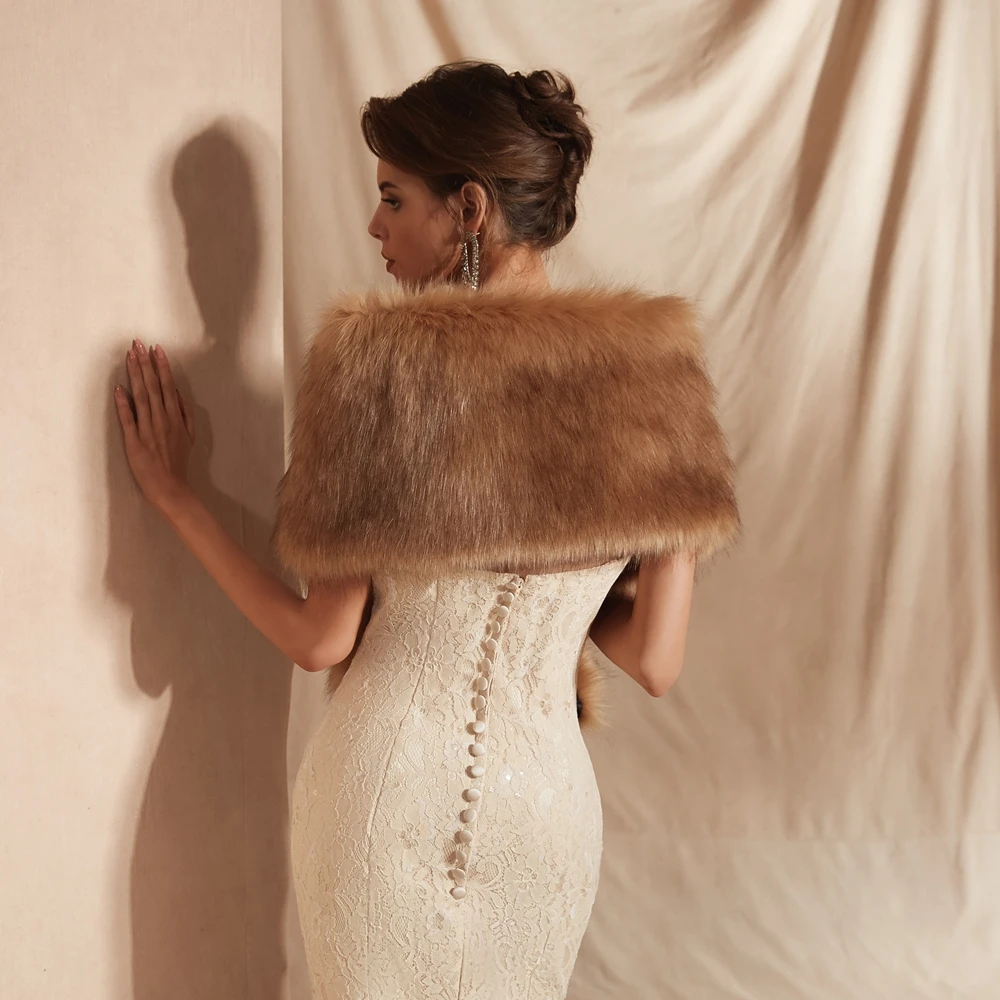 2019 Свадебный Топ Болеро женский свадебный Шарф Палантин коричневые накидки для