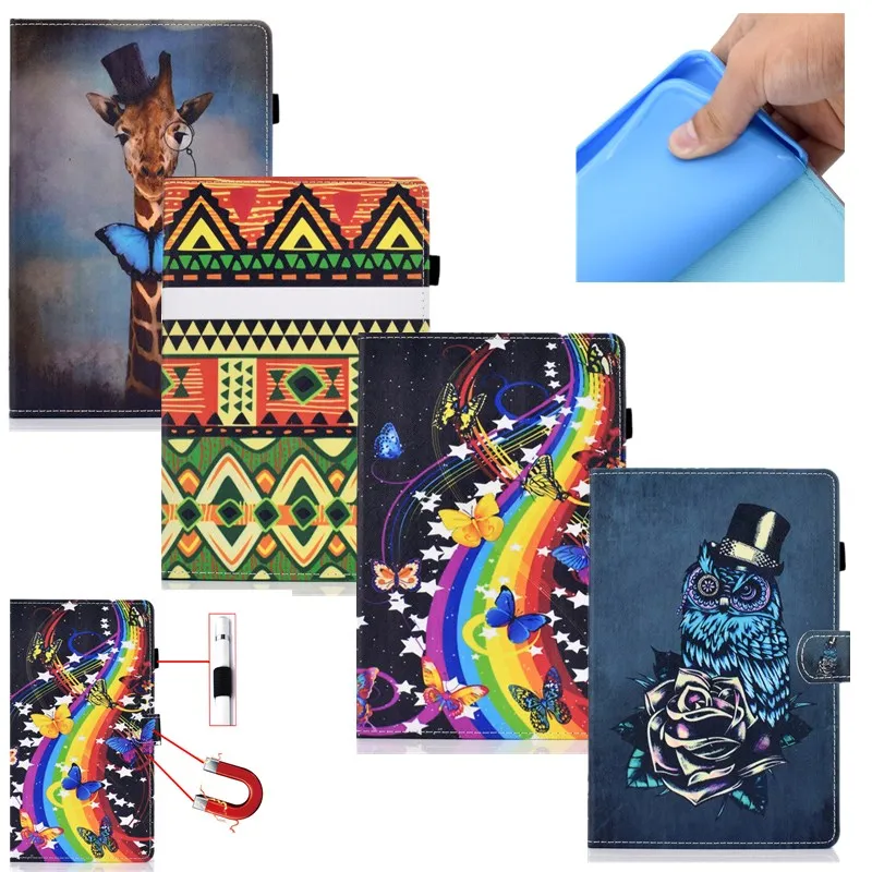 Чехол с мультяшным принтом для Samsung Galaxy Tab A 8 0 2016 T350 T355 искусственная кожа мягкий