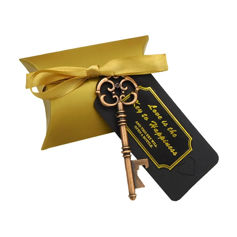 

100 набор, Европейский Креативный открывалка для бутылок в форме ключа, Лидер продаж, креативные подарки на свадьбу, Подарочная коробка для конфет