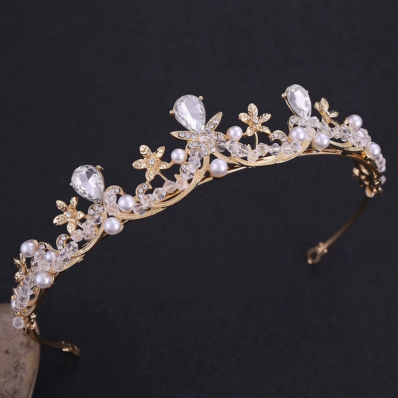 Жемчужная Диадема со стразами головной убор хрустальные тиары и короны