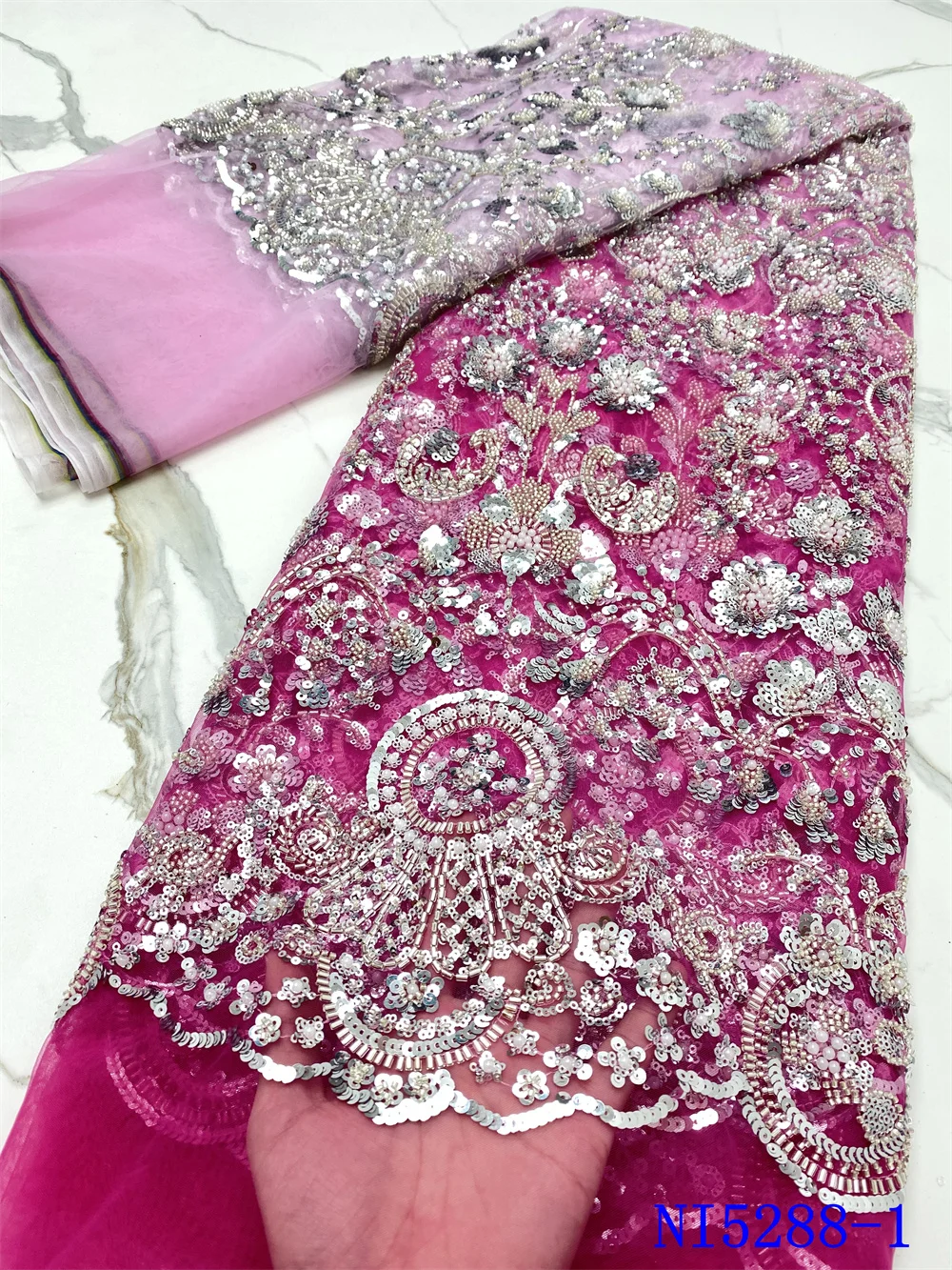 

XIYA Beaded French Royal Blue Net Lace Nigeria Fabric 2021 High Quality Embroidery African Sequins Laces Tulle Fabrics NI5288