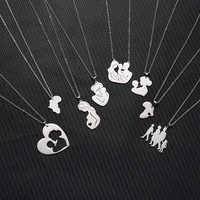 fashion silver color stainless steel heart necklace for women mama mothers day jewelry gifts letter pendant chain choker 2022