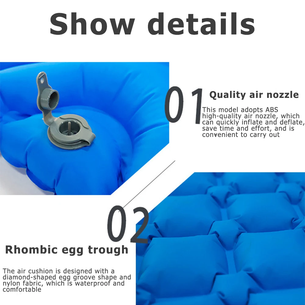 Кемпинг коврик для сна Открытый 3 цвета надувная Сверхлегкая мебель кровать