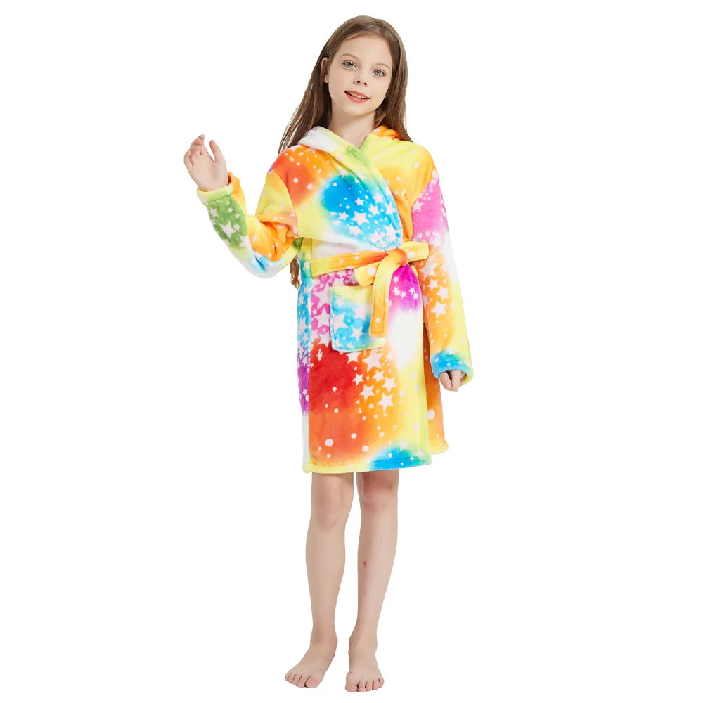 Детский халат-кигуруми детский банный халат с животными радуга единорог Ранняя