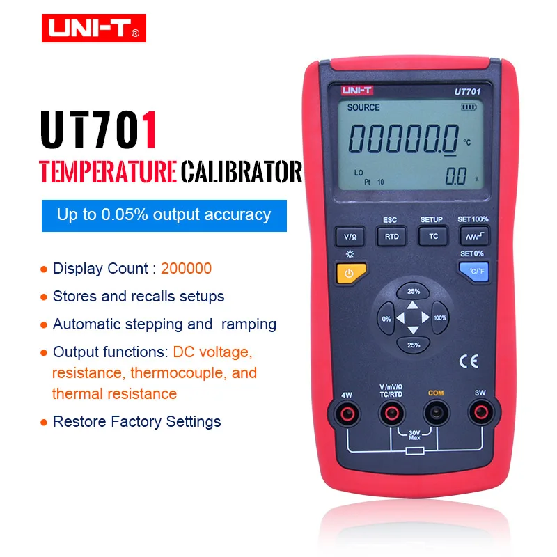 

Калибратор температуры UNI-T UT701, калибратор термопары типа J/K/T/E/R/S/B/N/Wre RTDs C mV, сопротивление