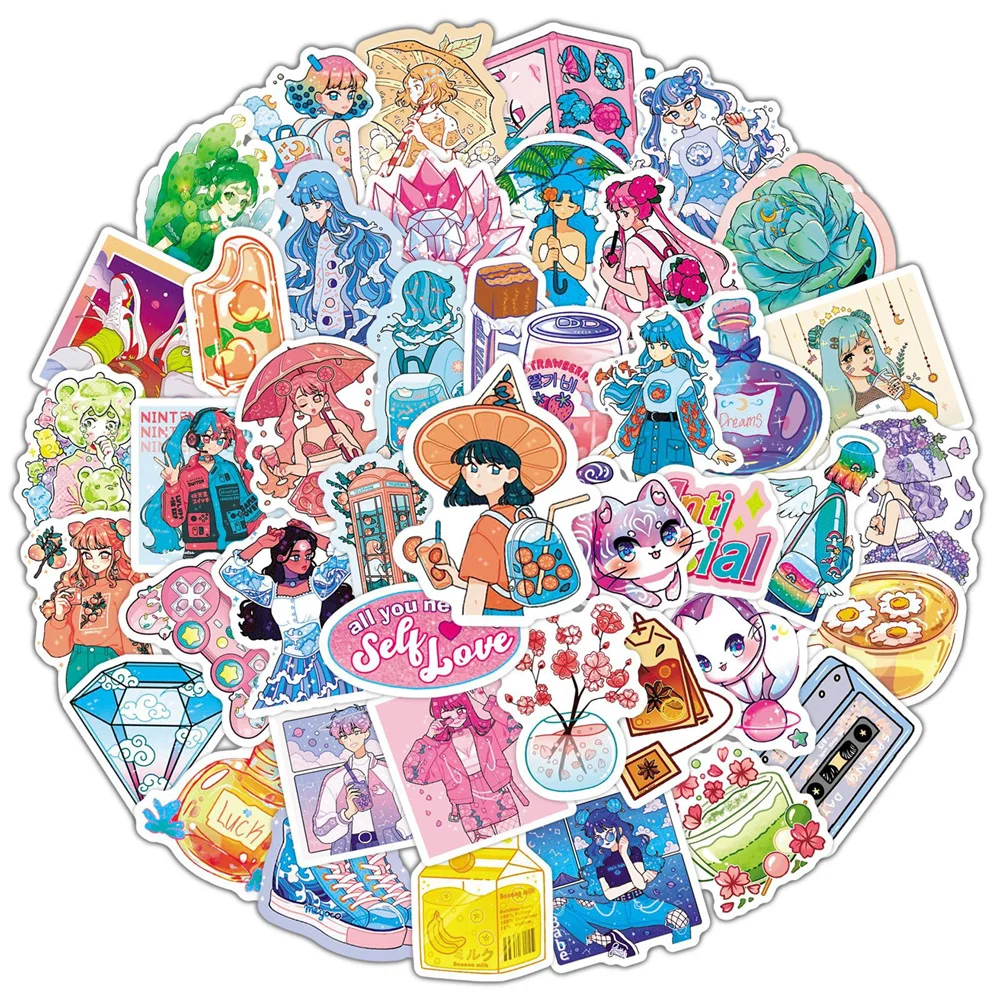 

Наклейки для ноутбука, гитары, чемодана, велосипеда, скейтборда, 10/30/50 шт.