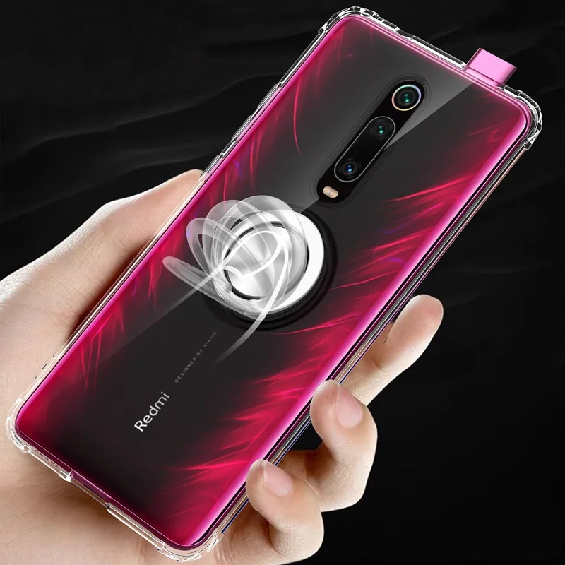 Чехол для Oneplus 7 Pro ударопрочный прозрачный Стенд колец на палец Магнитный чехол One