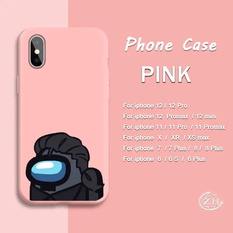 

TOP Games Among Us Phone Case Pink For Iphone 12 11 PRO MAX X XS XR 6S 7 8 PLUS SE Cases Cover