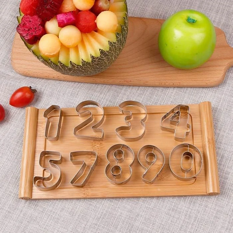 

9 шт. кухонная утварь-гаджет аксессуары номера печенья резак для детей бисквит Фондант фрезы форма Kichen кухонная утварь