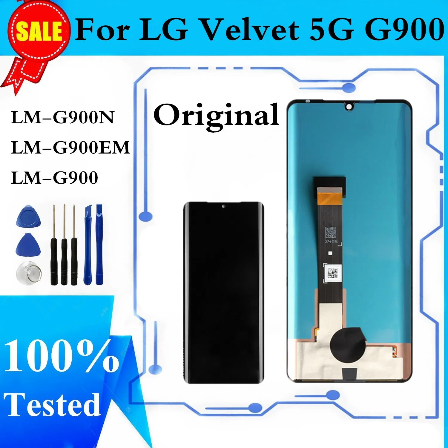 

Оригинальный Для LG бархат 5G G9 G900 LM-G900N ЖК-дисплей Дисплей кодирующий преобразователь сенсорного экрана в сборе запасная часть Бесплатные ин...