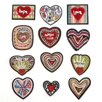 1pcs sew on palm love patches abstract love badges crystal beads appliques wholesale letter patches t shirt coat diy bags decor