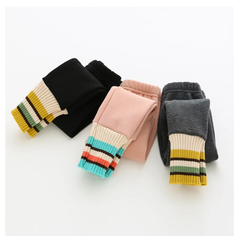 

Girls Leggings 2020 Autumn Korean New Baby Girl Fashion Striped Patchwork Leggings Kids Trousers Thin Baby Girl Leggings 2-7Y