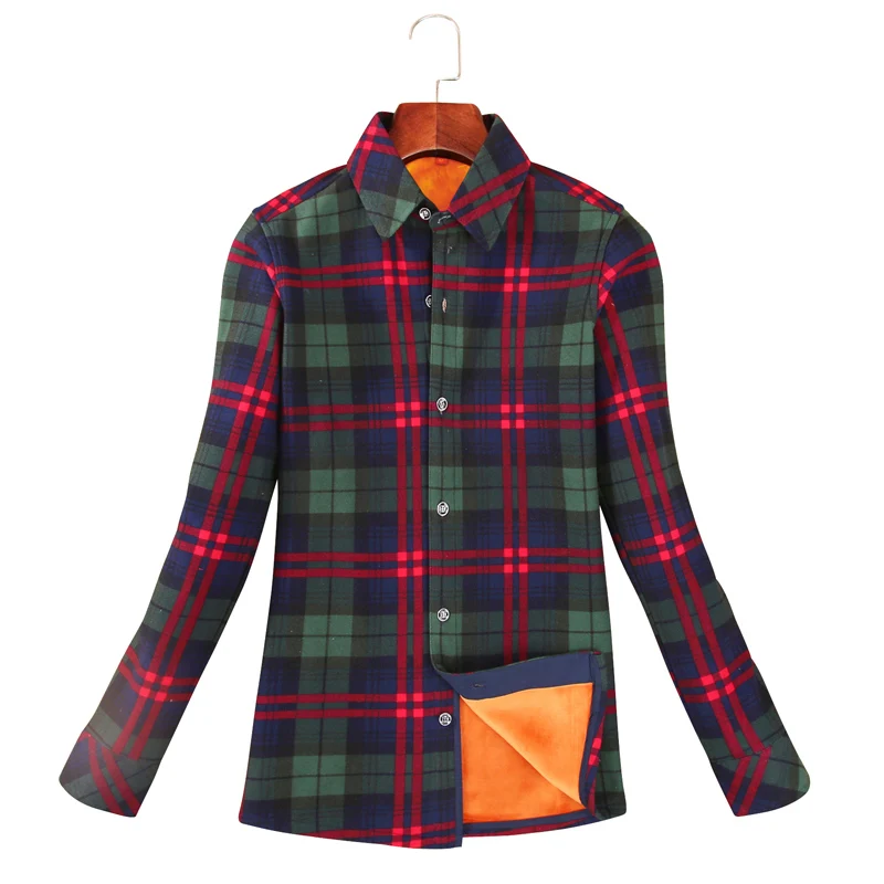 Новинка 2020 зимняя теплая Женская Вельветовая Толстая куртка клетчатая рубашка